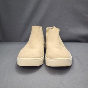 TOMS 8 Beige Suede Chelsea Sneaker Boot Minimalist Neutral